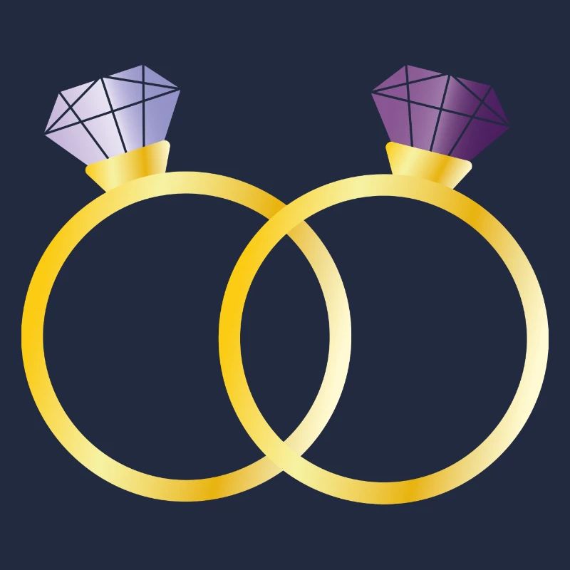 Deux bagues avec diamants violets