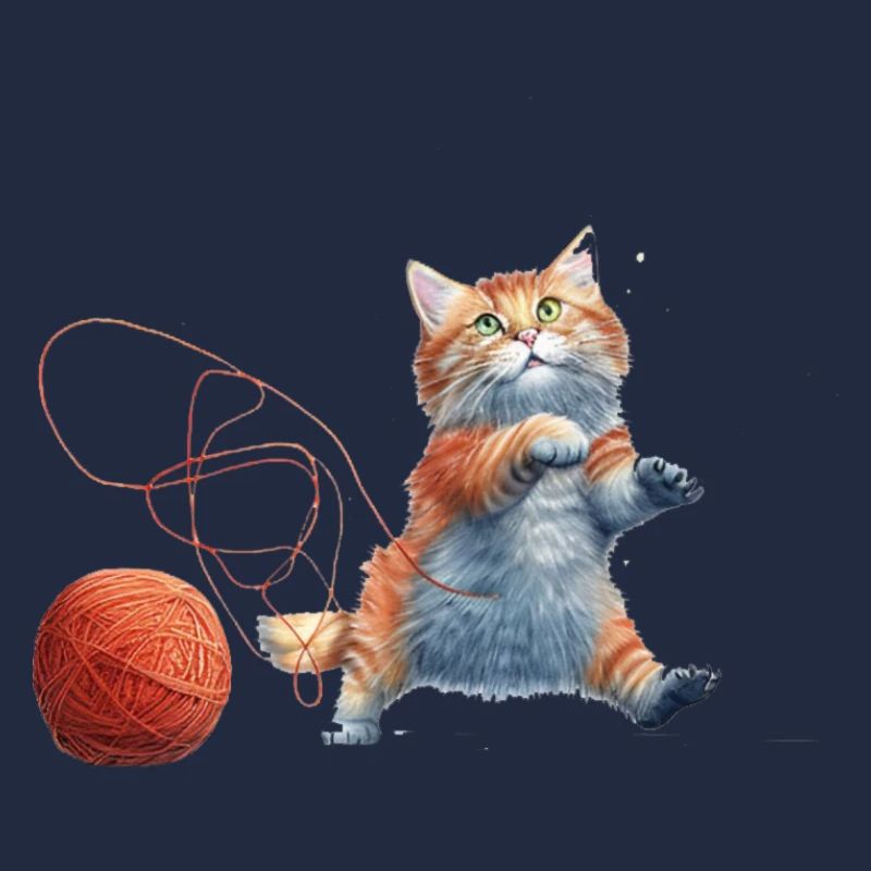 Katze mit Wolle