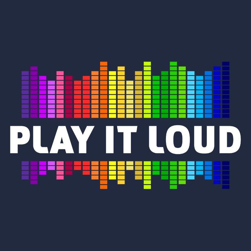 Play it loud Equalizer Music Rainbow Colorful Disco