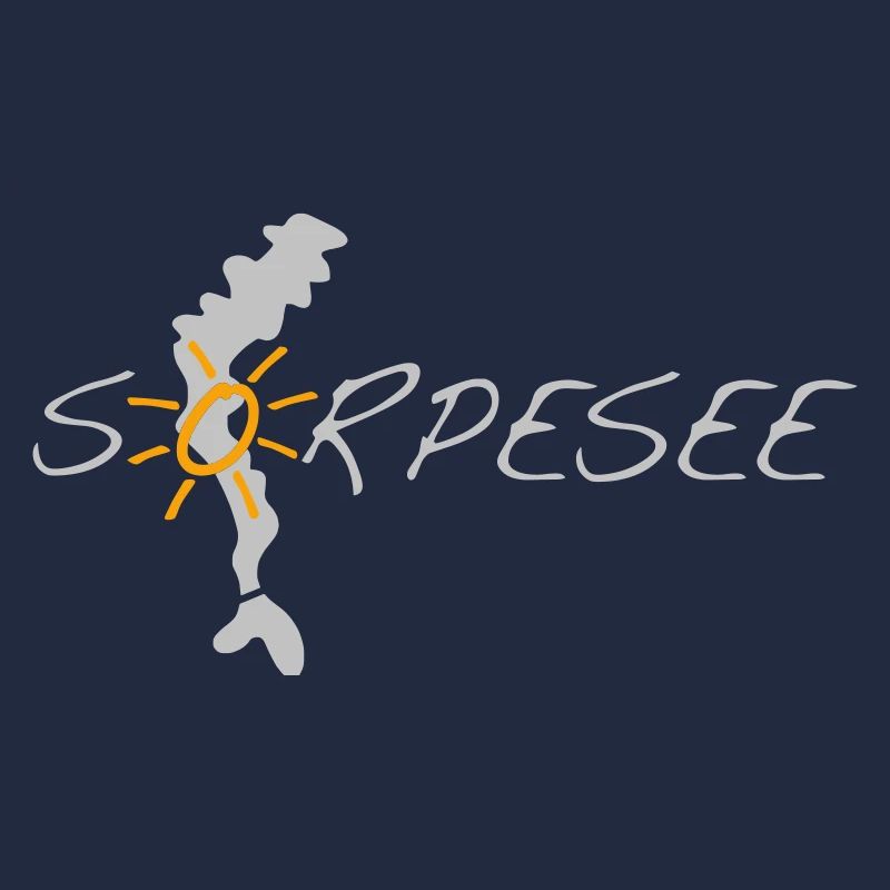 Sorpesee silber, mit Silhouette und Sonne