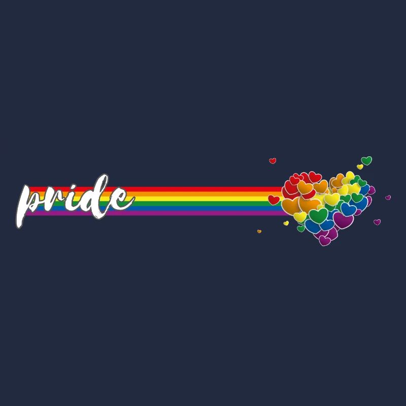 Long Rainbow Flag Hearts Splash Pride
