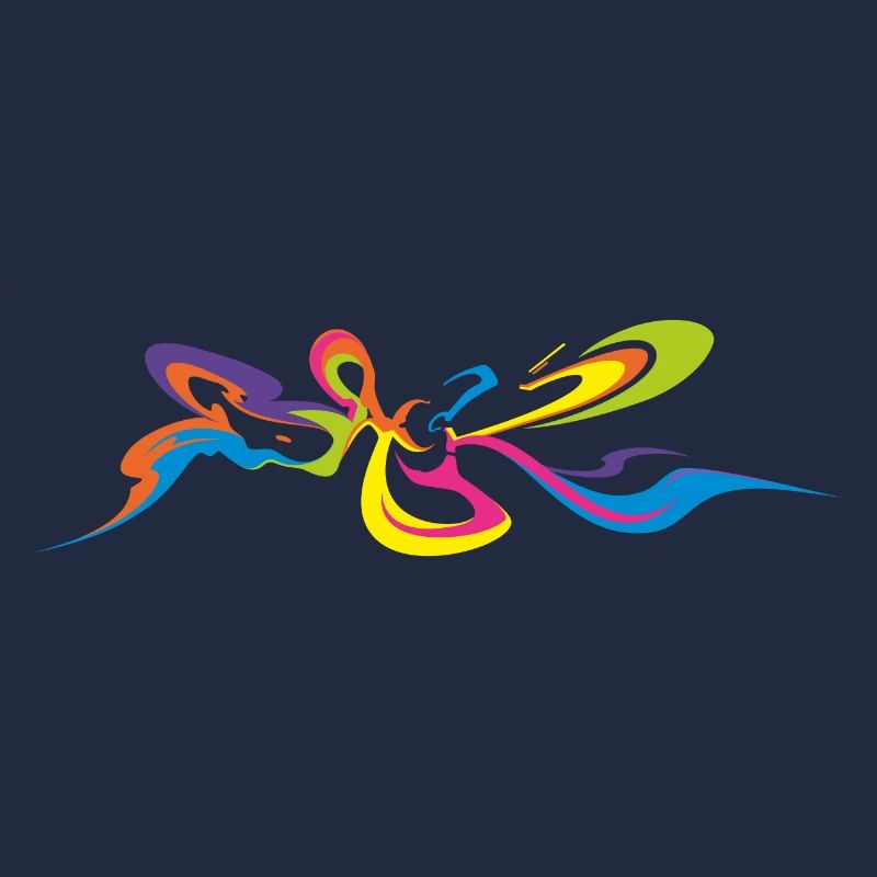 Psychedelic Butterfly - Back Graffiti Design