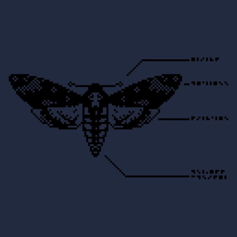 1bit Pixel Skull Hawkmoth