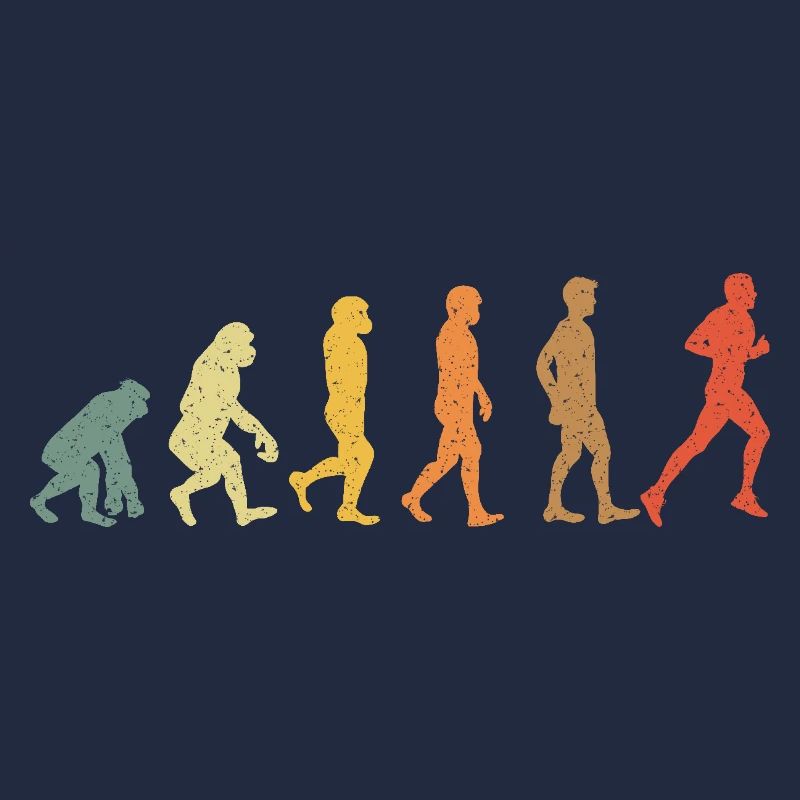 Evolution zum Läufer – Retro Jogging Design