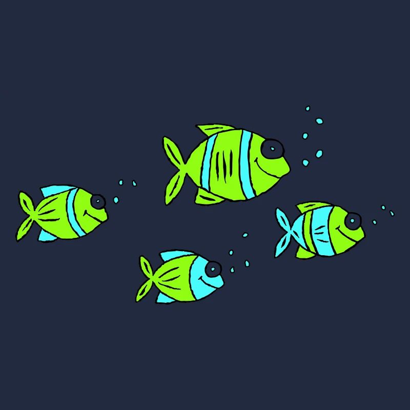 Fish Water Sea Graffiti Children's Drawing Nature
