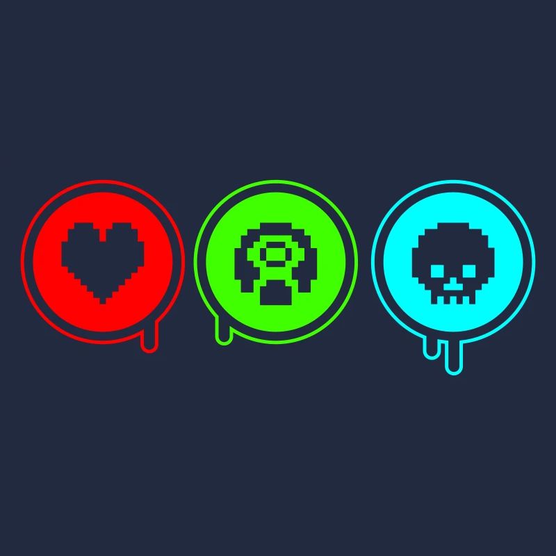 Amour, Rétro, Mort | Impression couleur librement sélectionnable!