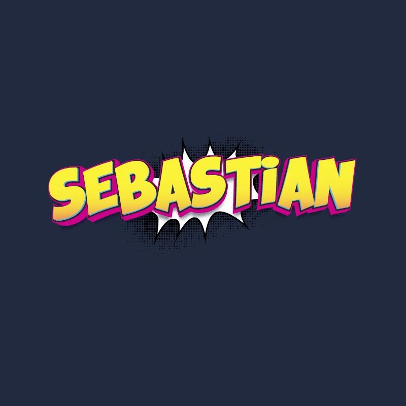Sebastian Benutzerdefinierter Name Comic-Buch-Stil Pop-Art,