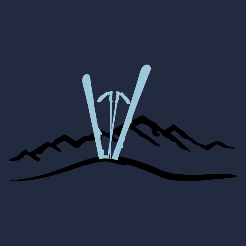 Skis and Mountains, skiing