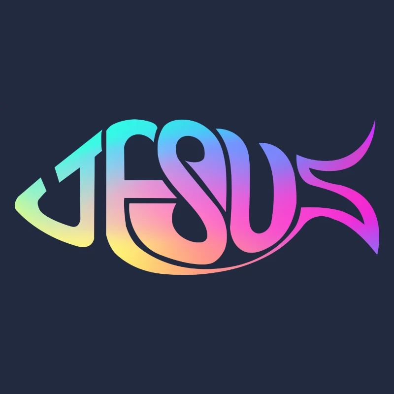 Jesus Fish Rainbow