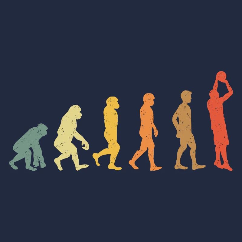 Basketball evolution vintage retro