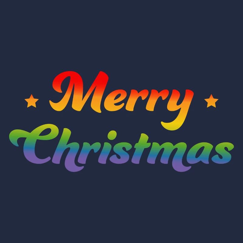 LGBTQI Regenbogen Merry Christmas Sternchen