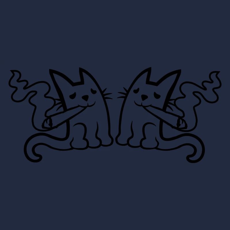 Équipe 2 chats fumeurs