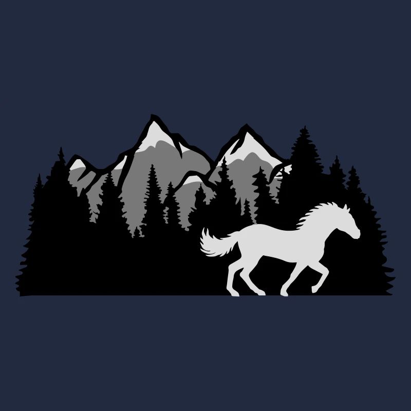 Berge Wald Natur Pferd