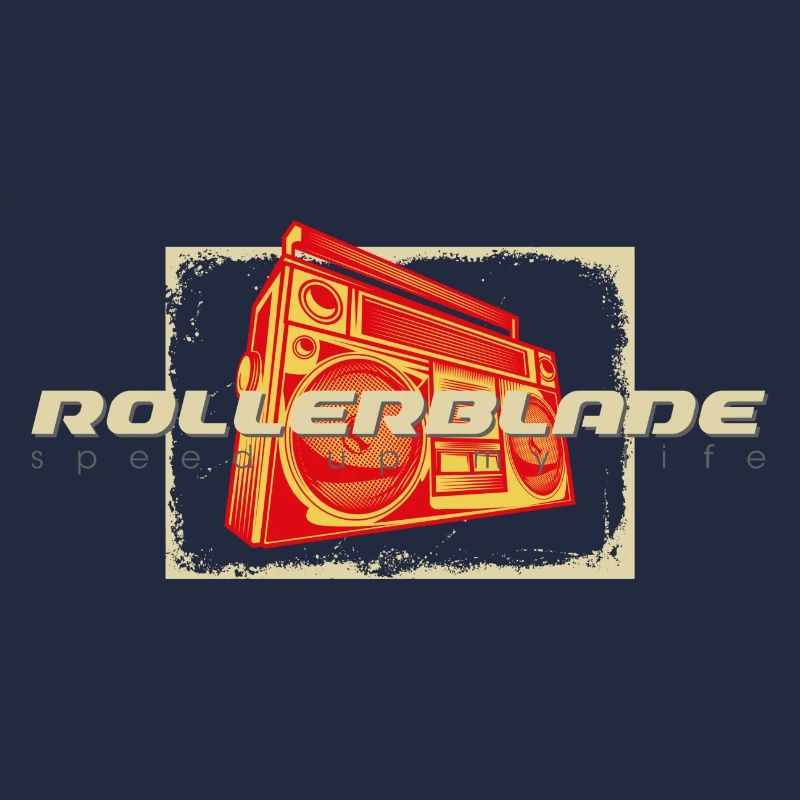 80s ghettoblaster rollerblader