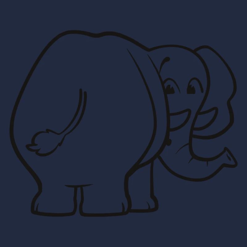 Éléphant de derrière - surpris, effrayé, oups