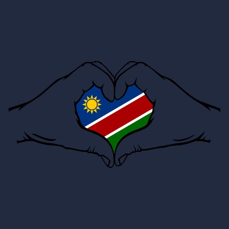 Drapeau de la Namibie en forme de coeur