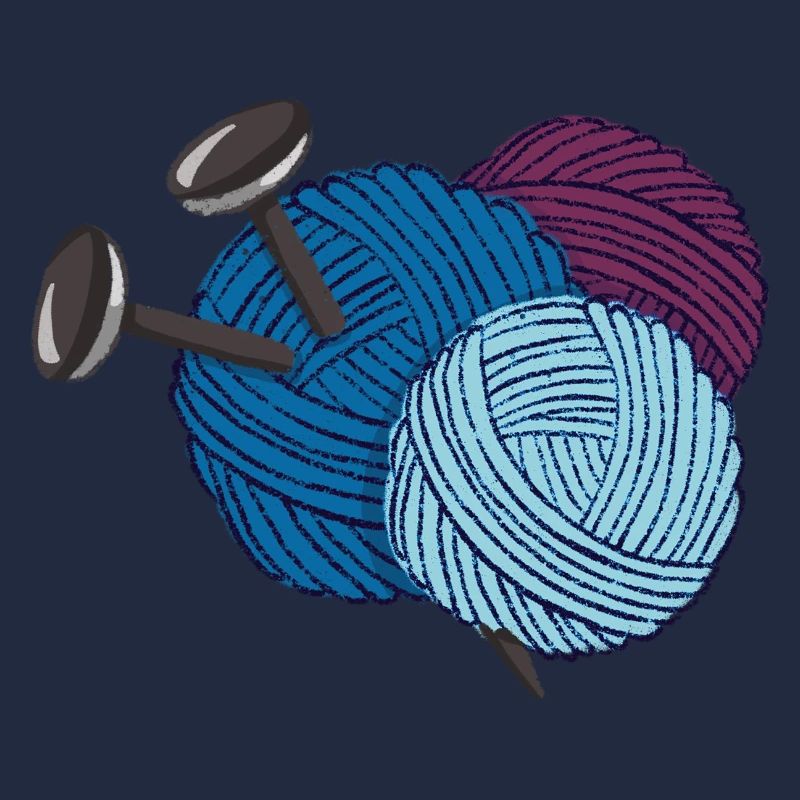 Wolle mit Stricknadeln