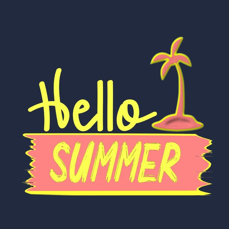 Hello SUMMER with palm tree for summer days