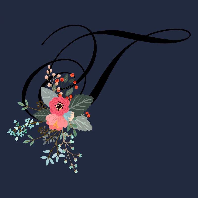 Lettre t fleuris