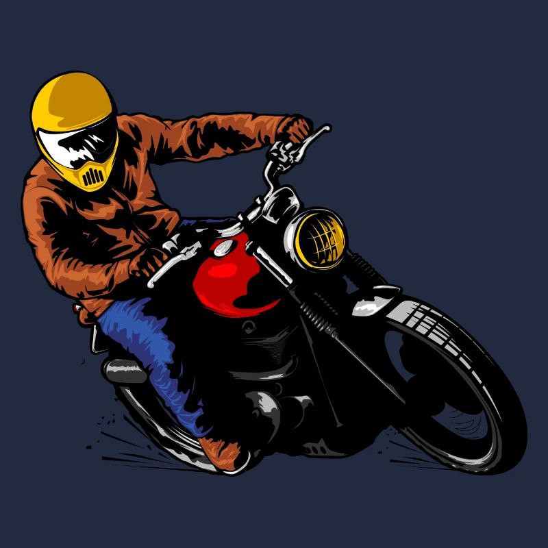 Fahren Sie Oldtimer Motorrad Kurvenfahrt