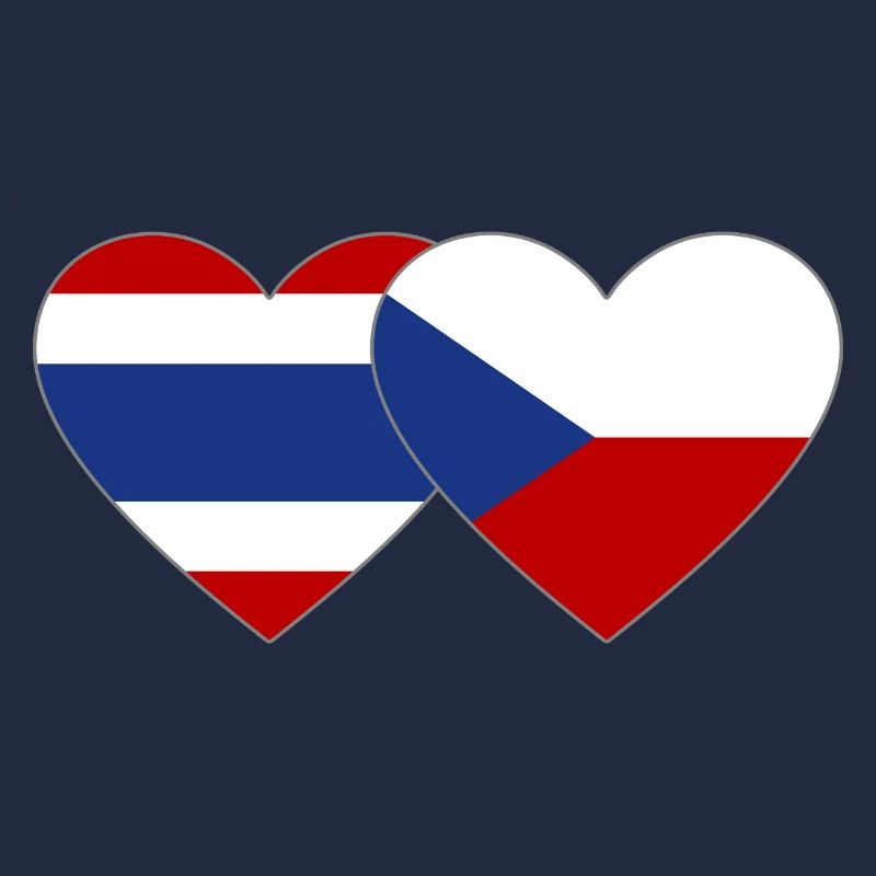 Coeur de drapeau de la République tchèque de Thaïlande