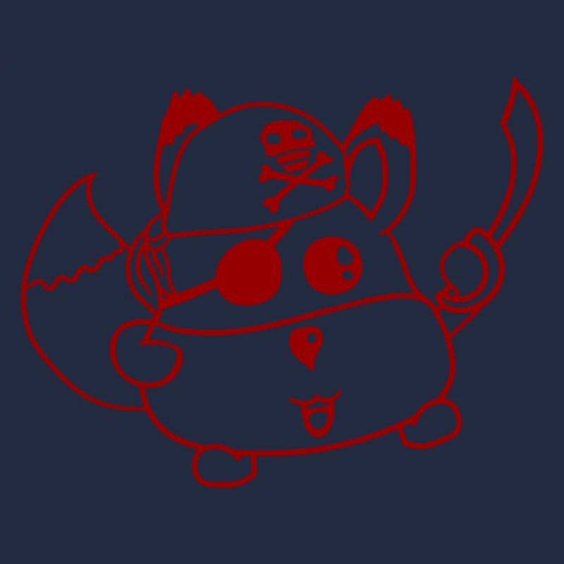 Petit renard mignon pirate animal sabre oeil patch