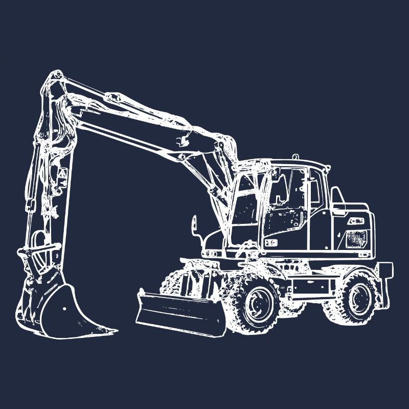 Bagger Radbagger Schaufelbagger weiß