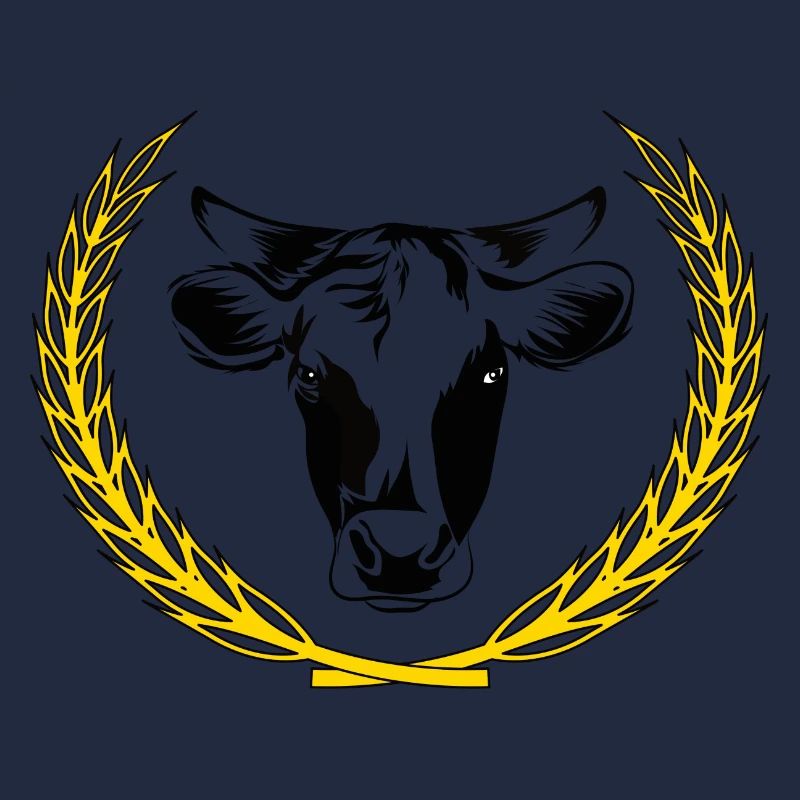 Vache avec épi de blé