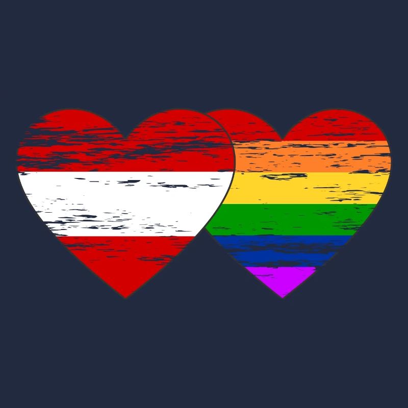 Drapeau arc-en-ciel de l’Autriche utilisé
