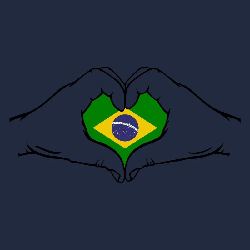 Drapeau du Brésil Aiguilles Forme De Coeur