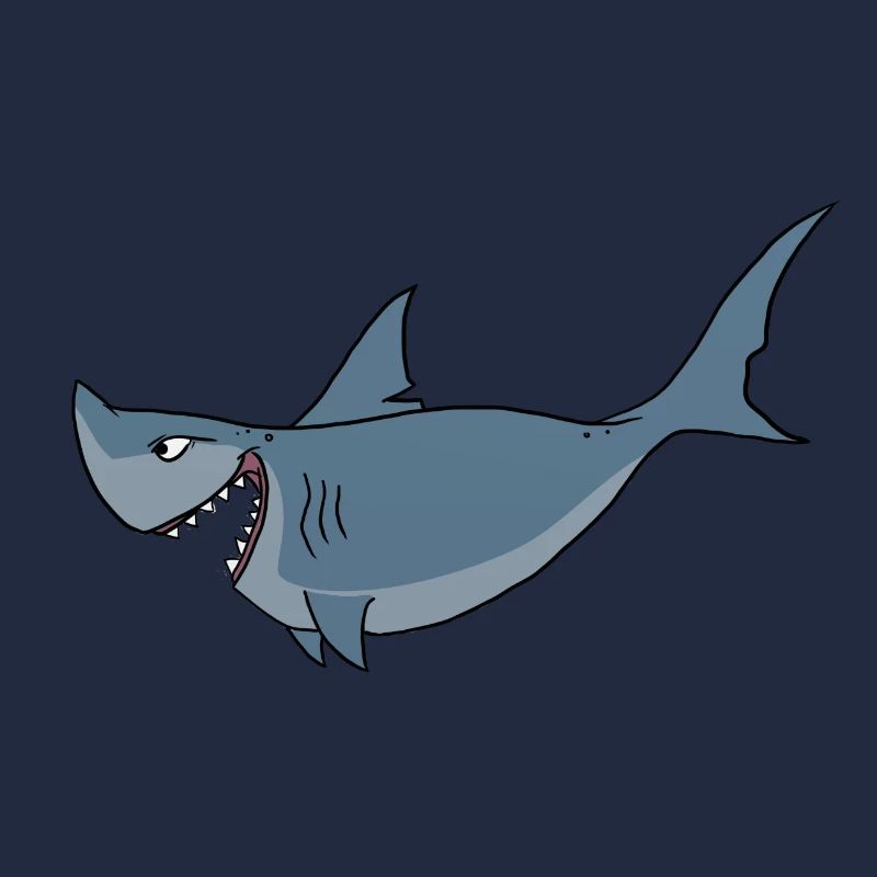 Requin requin océan dessin animé comique