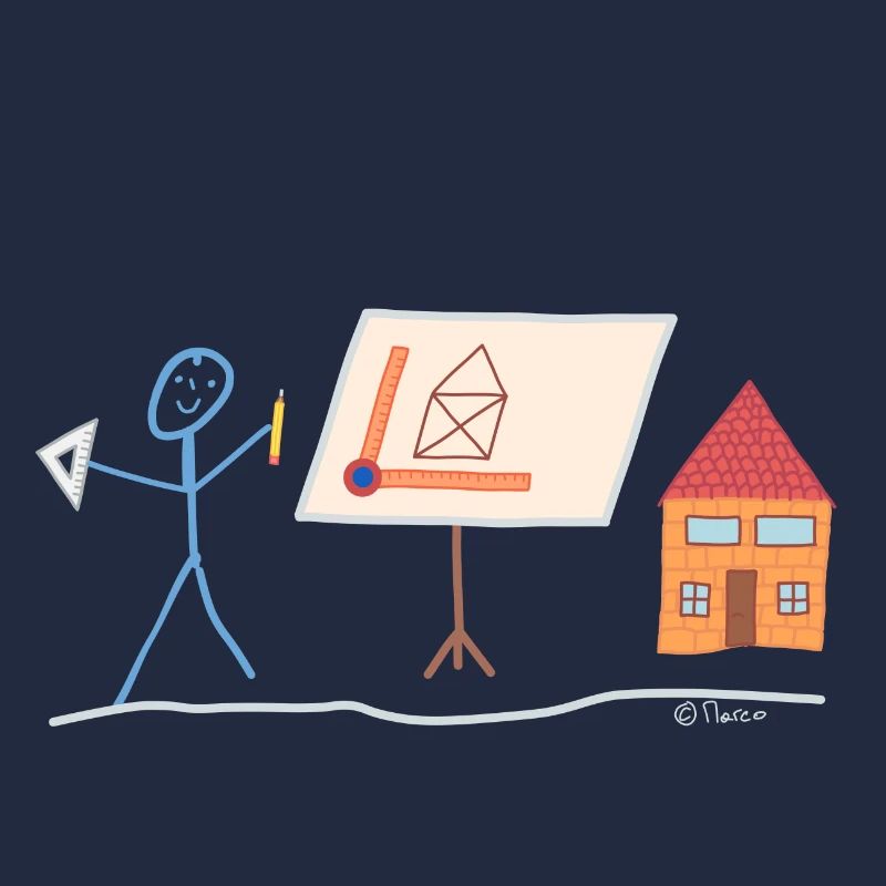 Dessinateur de bâton planificateur Constructeur Travail