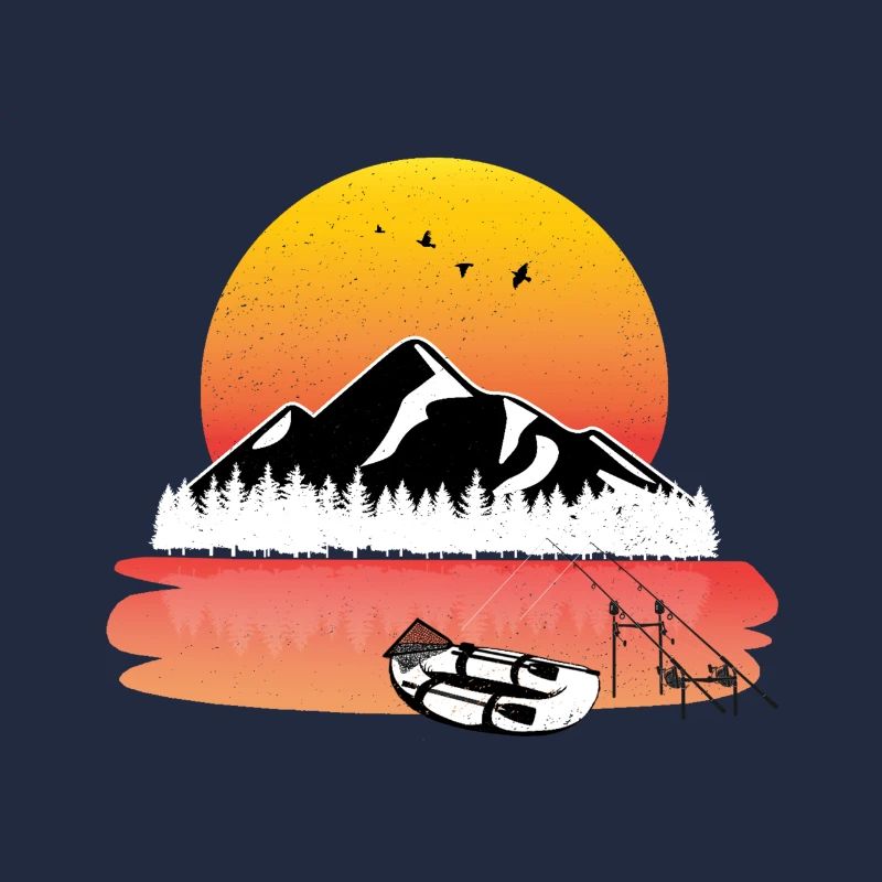 Pêche au coucher de soleil