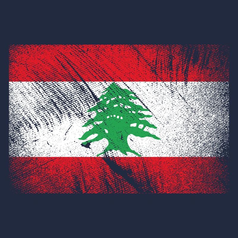 Drapeau du Liban - Vintage Grunge
