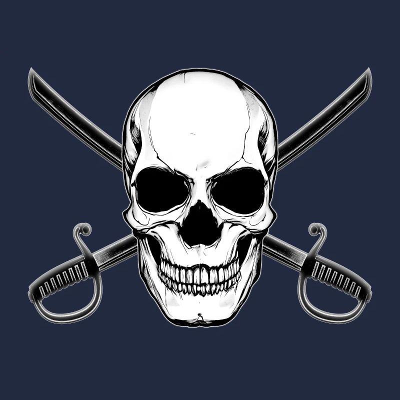 Crâne de drapeau pirate avec épées