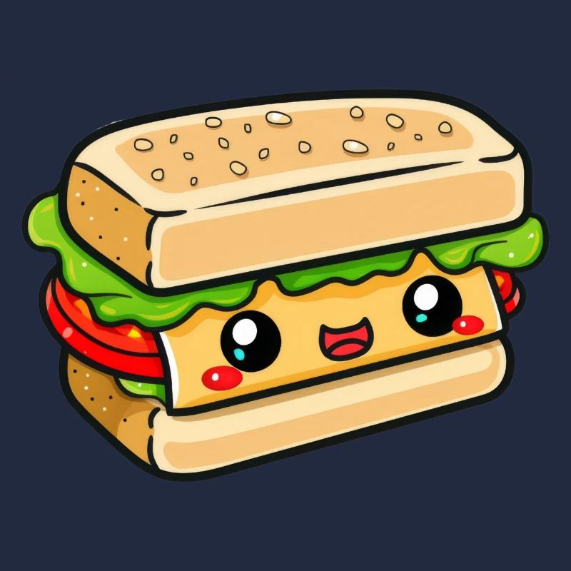 Sandwich avec visage