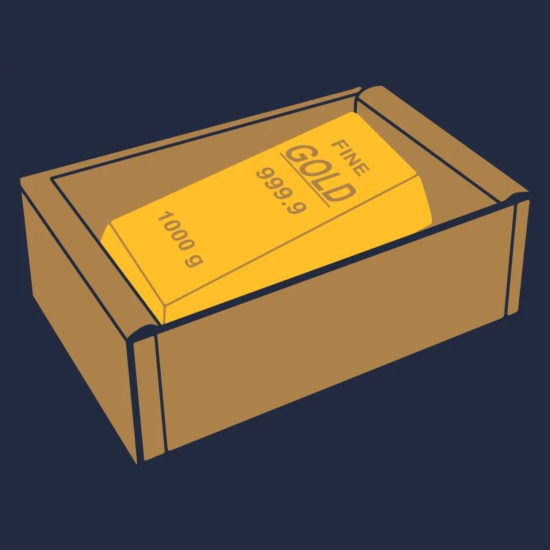 boîte avec lingot d'or
