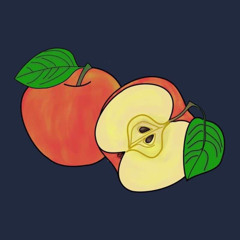 Ganzer und halber Apfel