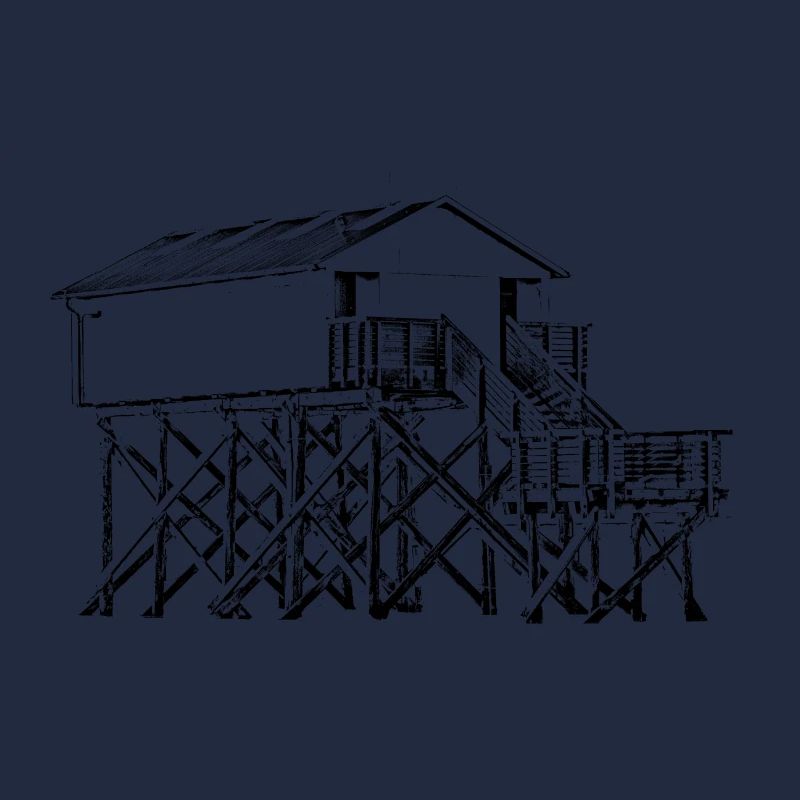 Pfahlbau Sankt Peter-Ording schwarz