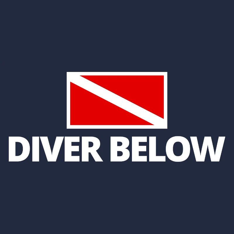 Plongeur sous le drapeau de plongée blanc