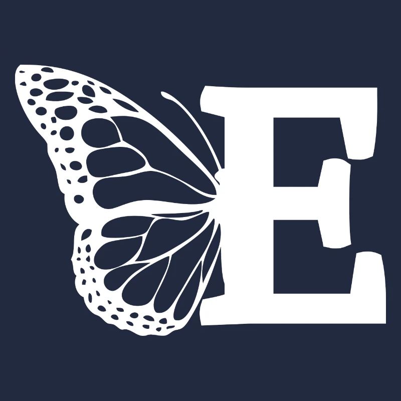 letter e butterfly