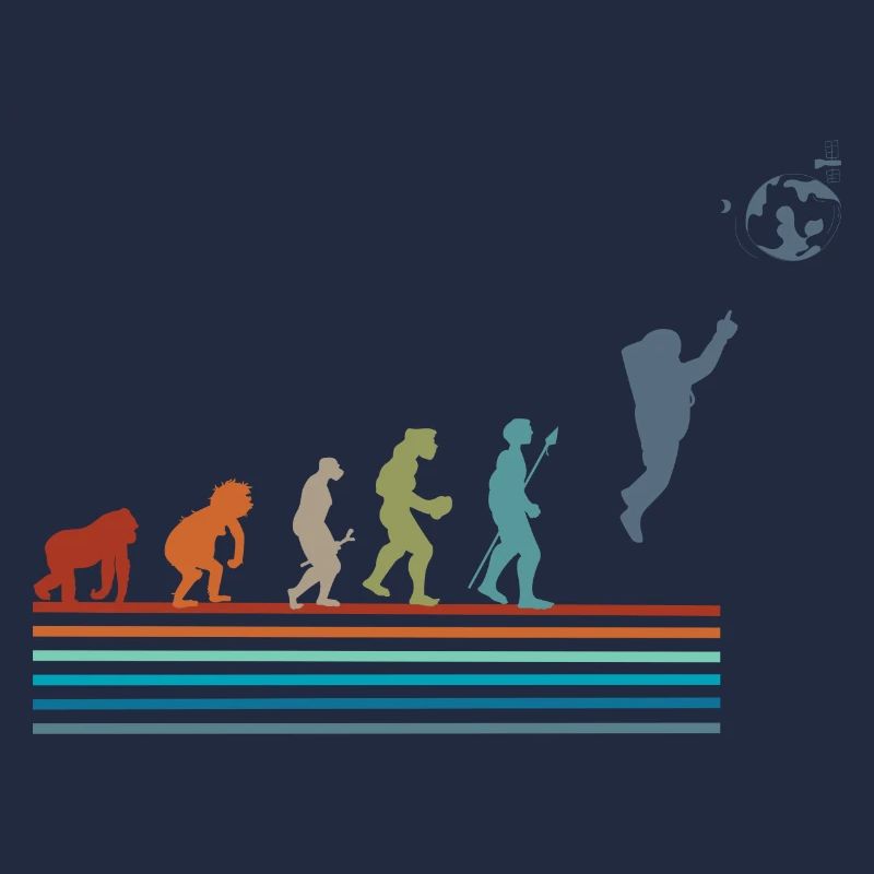 Vintage Retro Evolution Astronaut