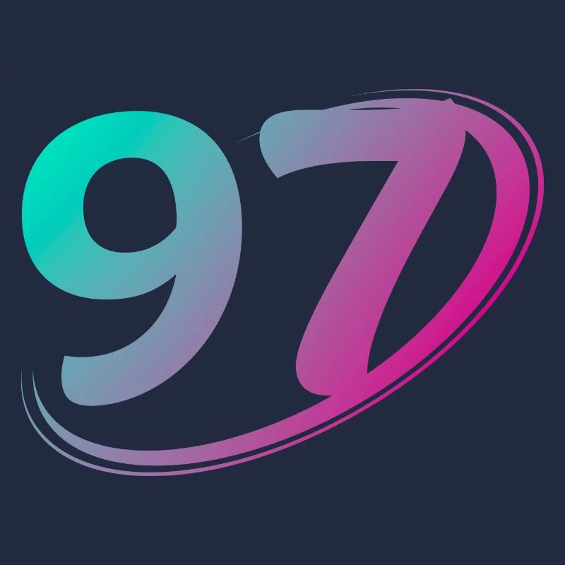 Numéro 97 multicolore