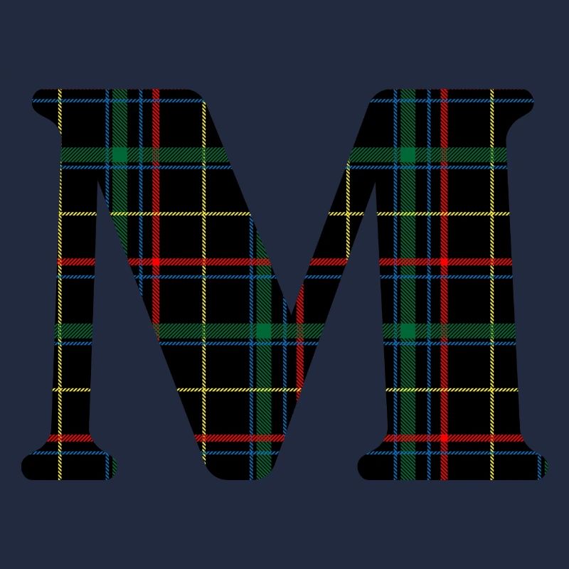 Monogramme m tartan écossais