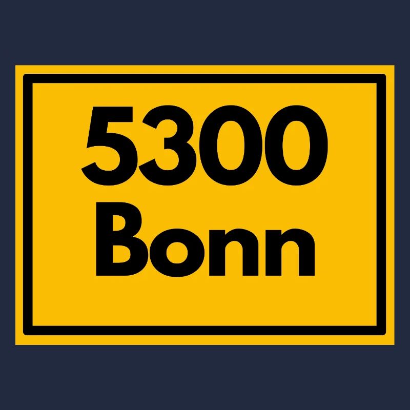 Panneau de la ville - puis rétro ancien code postal 5300 BONN