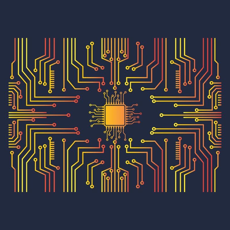 Circuit board core CPU heart pc coder geek