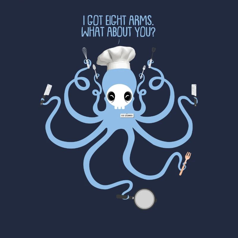 Pieuvre cadeau sort chef chef poêle fourche