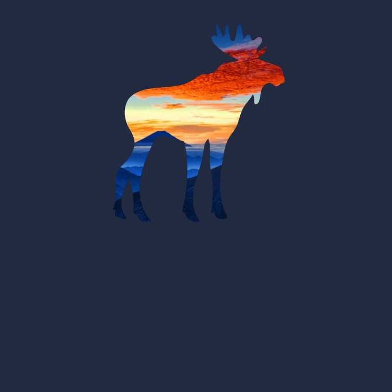 Moose Sunset Mountains