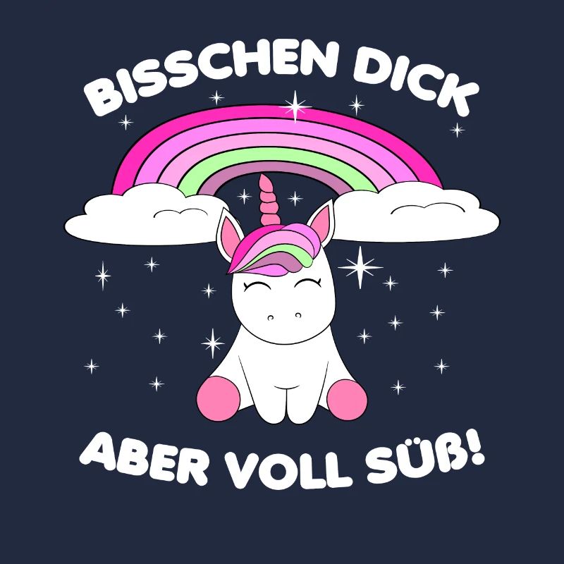 Dickes Einhorn mit Regenbogen