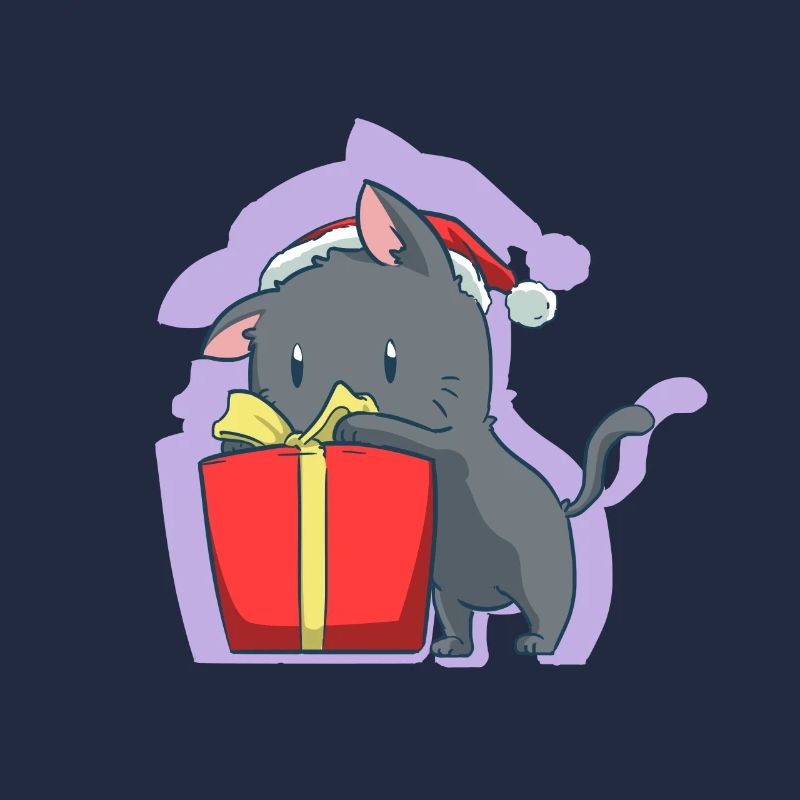 Chat mignon chat de noël noel